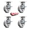 Service Caster 8 Inch Heavy Duty V Groove Semi Steel Caster Set with Roller Bearings and Brakes SCC-35S820-VGR-SLB-4 - alternate 2
